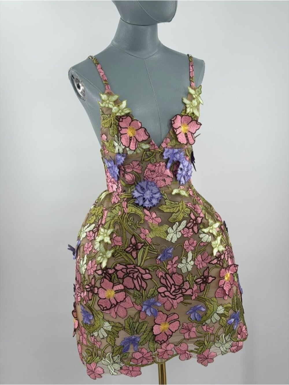 🆕 BRONX & BANCO 🧿 NWOT Iris Floral Aria Mini Dress, Pink Multi - Sz S US 4 - Picture 3 of 13